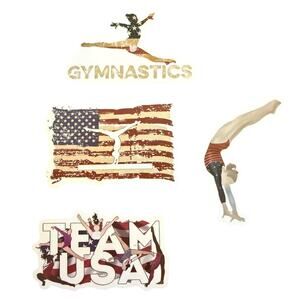 4 Assorted Team USA Gymnastics Stickers Handstands Back Handspring